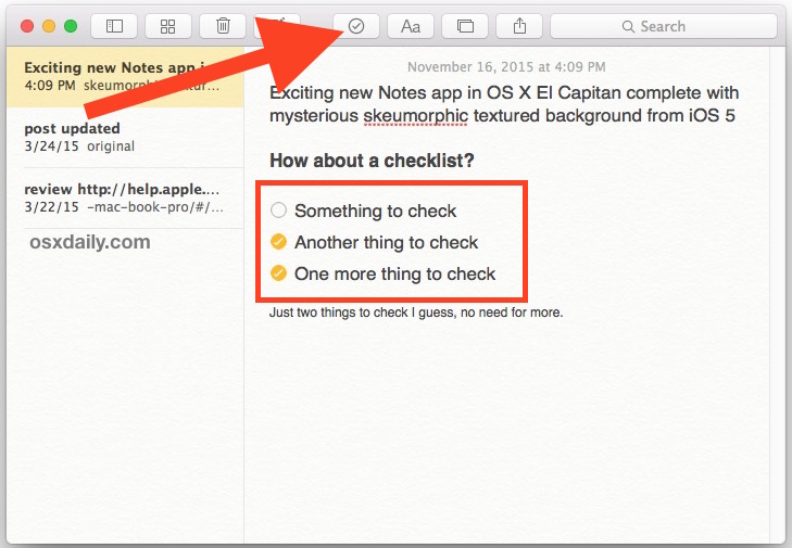 Notes for mac